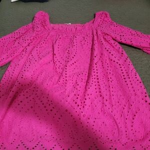Hot Pink Eyelet Dress